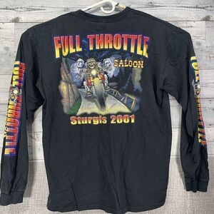 Vintage Full Throttle Saloon Shirt XL Black Sturgis South Dakota anvil